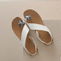 Womens Buckle French Sandals Toe Covering Flat