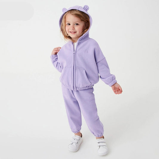 Girls Fleece Thermal Hoodie Suit