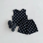 Baby Girl Thin Cotton Love Dotted Prints Vest Shorts Set