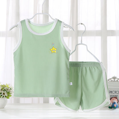 Children's Quick Drying Clothes Vest Suit Summer Ice Silk