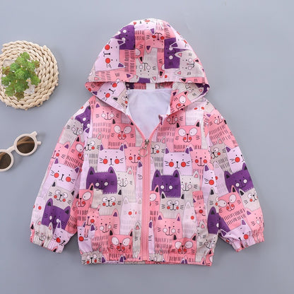 Girls' Printed Cartoon Jacket