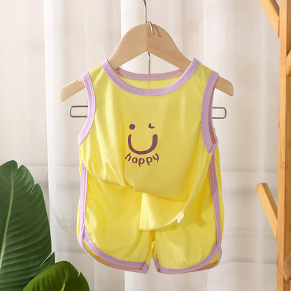 Children's Quick Drying Clothes Vest Suit Summer Ice Silk