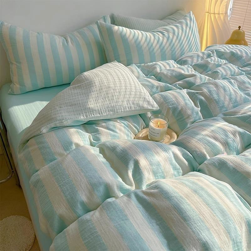 Class A Bare Sleeping Simple Striped Cotton Bed Sheet