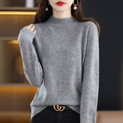 Turtleneck Pullover Women's Solid Color Loose Bottoming Sweater