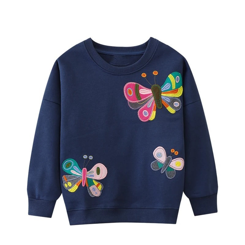 Girls' Cartoon Sweater Casual Long-sleeved Top