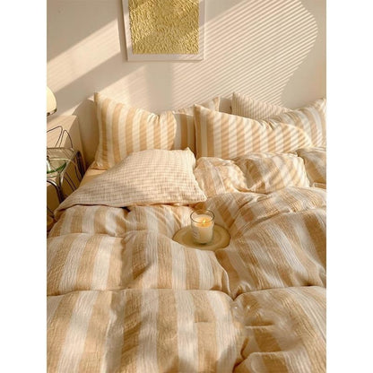 Class A Bare Sleeping Simple Striped Cotton Bed Sheet