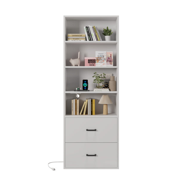 60x23.5x180cm Display Cabinet White