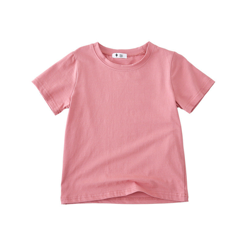 Children Candy-colored Top Baby Half Sleeve Cotton T-shirt