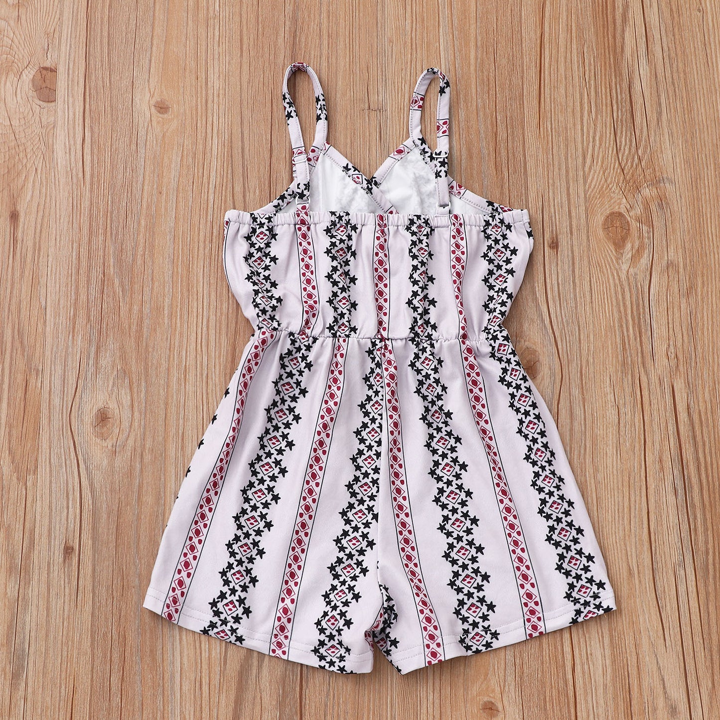 New Children's Clothing Girls Floral Striped Overalls Jumpsuit