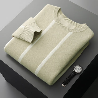 Men's Round Neck Thickening Knitted Sweater Wool