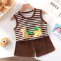 New Vest Suit Cotton Sleeveless Boy Summer Clothing Vest Two-piece Set Wholesale