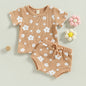 Children's Waffle Printed Two-piece Suit