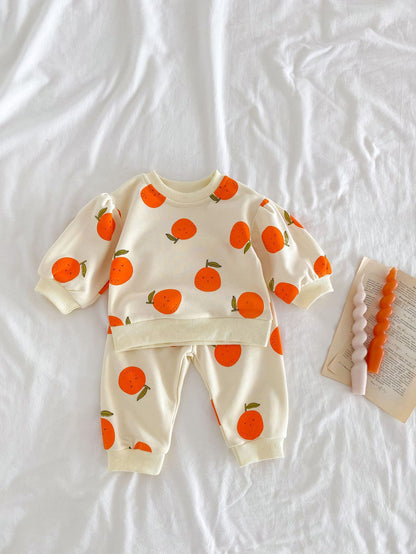 Orange Fruit Sweater Suit