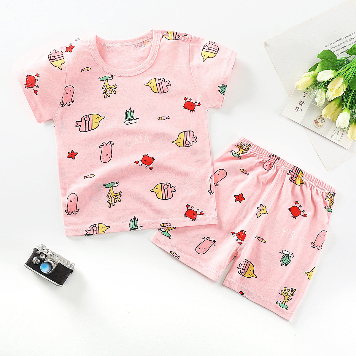 Children's Short Sleeve Suit Cotton