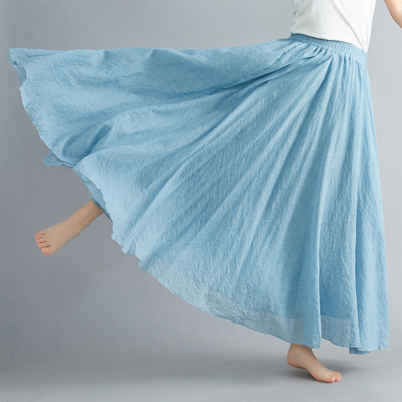 Lady Literature Plus Size Cotton And Linen Skirt