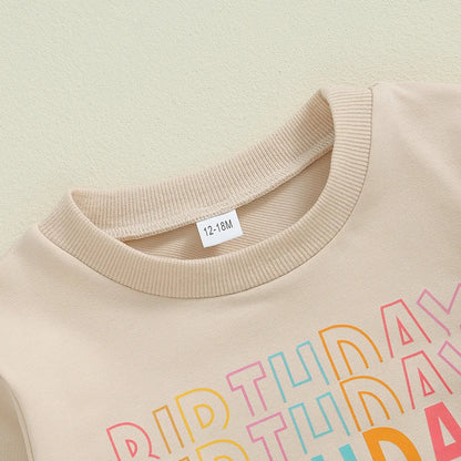 Girl's Casual Versatile Birthday Letter Hoodie