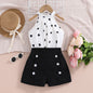 Children's Summer Clothing Printed Halter Top Shorts