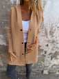 Casual Hooded Single-Breasted Cardigan Fashion Loose Solid