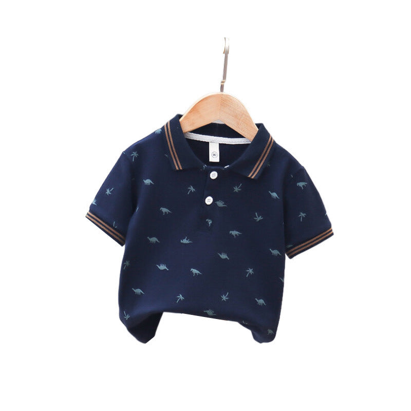 Children Short Sleeve Polo Collar T-shirt