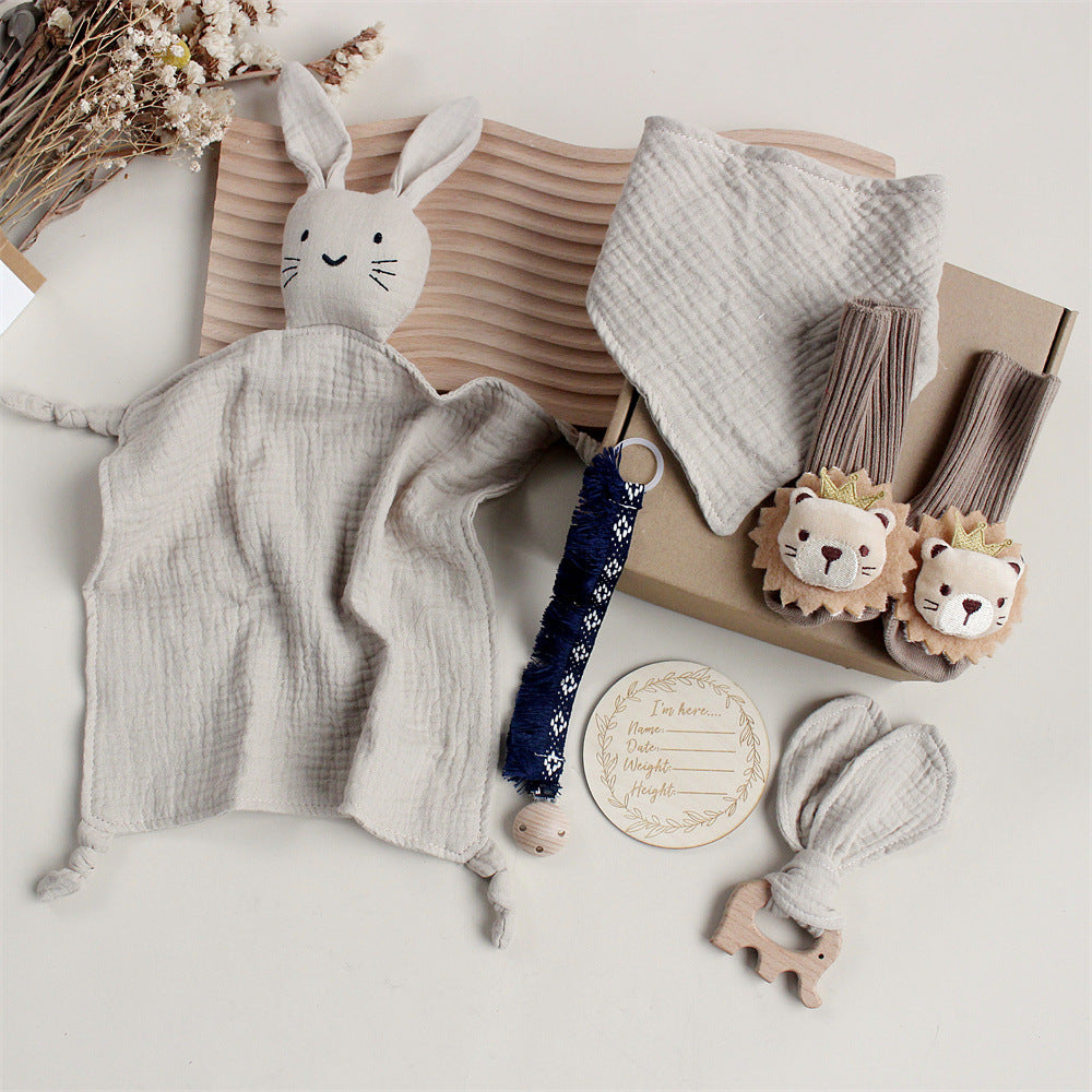 Gift Box Newborn Bite Ring Hair Band Set