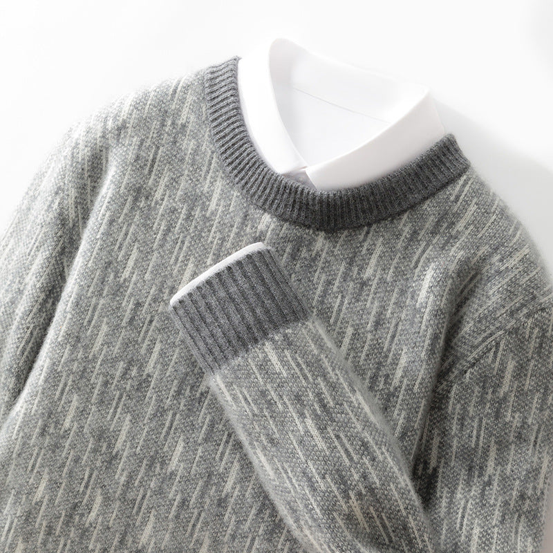 Mens Thick Round Neck Woolen Sweater