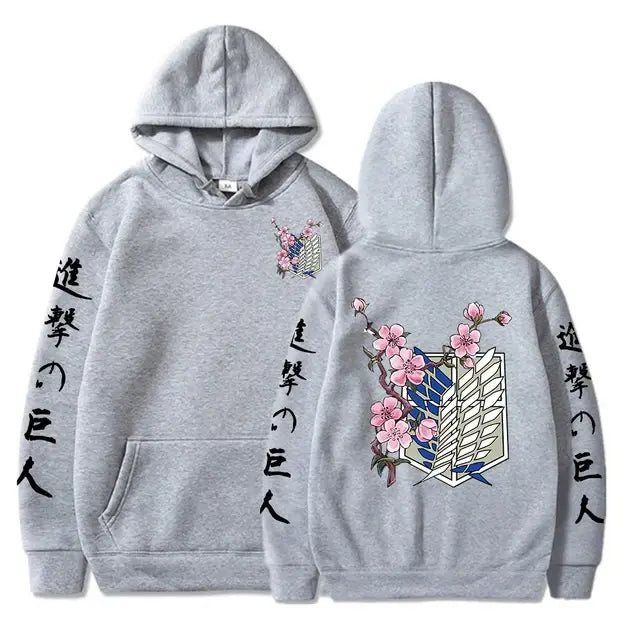 Mens Attack On Titan Wings Of Liberty Sakura Graphic Hoodies