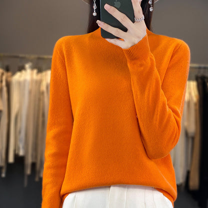 Turtleneck Pullover Women's Solid Color Loose Bottoming Sweater