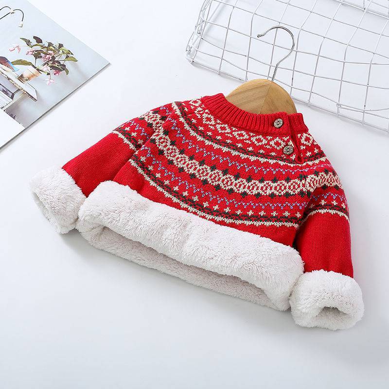 Girls' Fleece Thickened Sweater