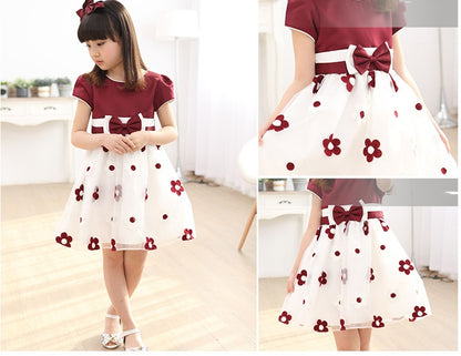 Girl Sun Flower Net Gauze Dress