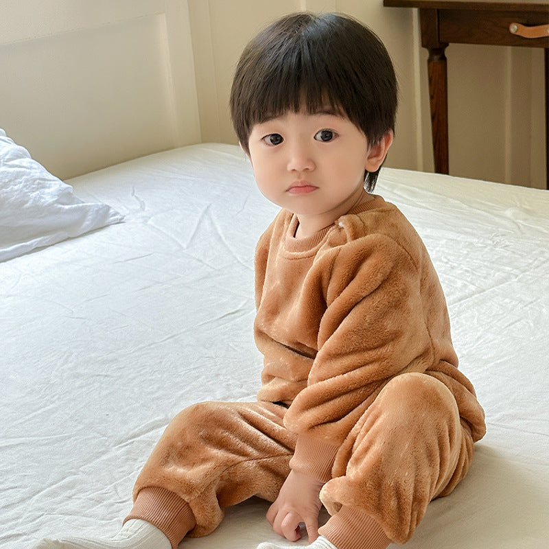 Children's Fleece-lined Thermal Pajamas