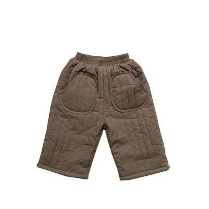 Lightweight Children's Retro Cotton Cropped Straight-leg Pants