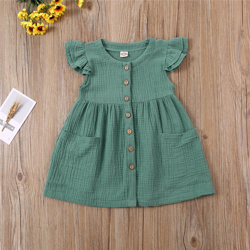 Girls short sleeve cotton dress