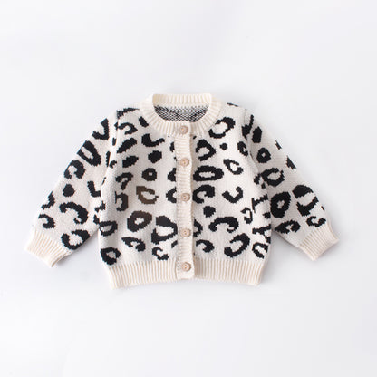 Baby Leopard knitted coat