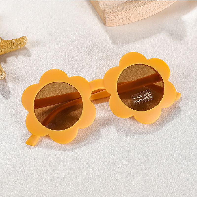 Children's Baby Cute Sun Flower Sunglasses Advanced Frosted Photo Sun-shade Glasses