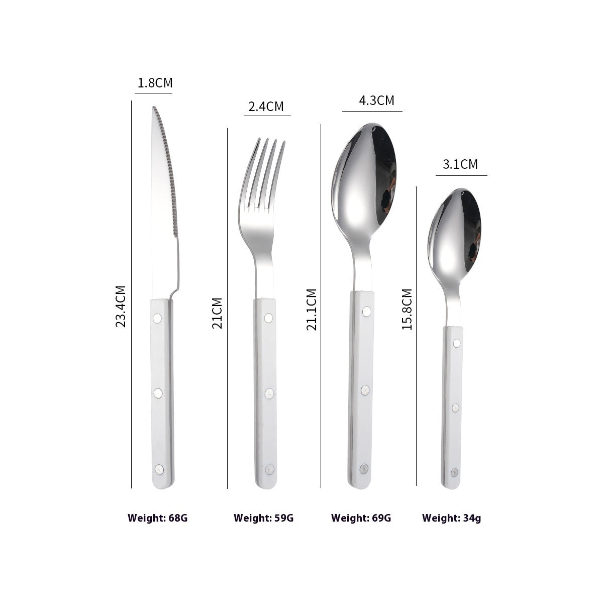 304 Stainless Steel Knife, Fork And Spoon French Rivet Tableware Clip Handle Hotel Western Dinner Set