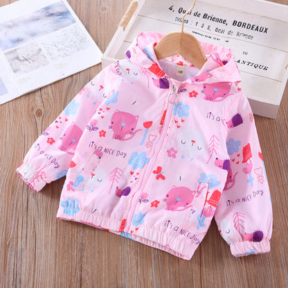 Girls' Printed Cartoon Jacket