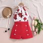 Children's Summer Clothing Printed Halter Top Shorts