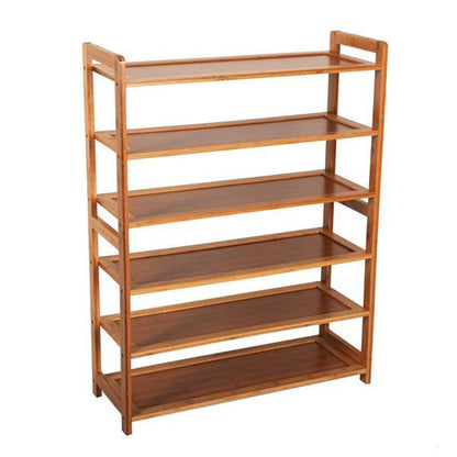 6-story Flat Shoe Rack In Natural Wood Color