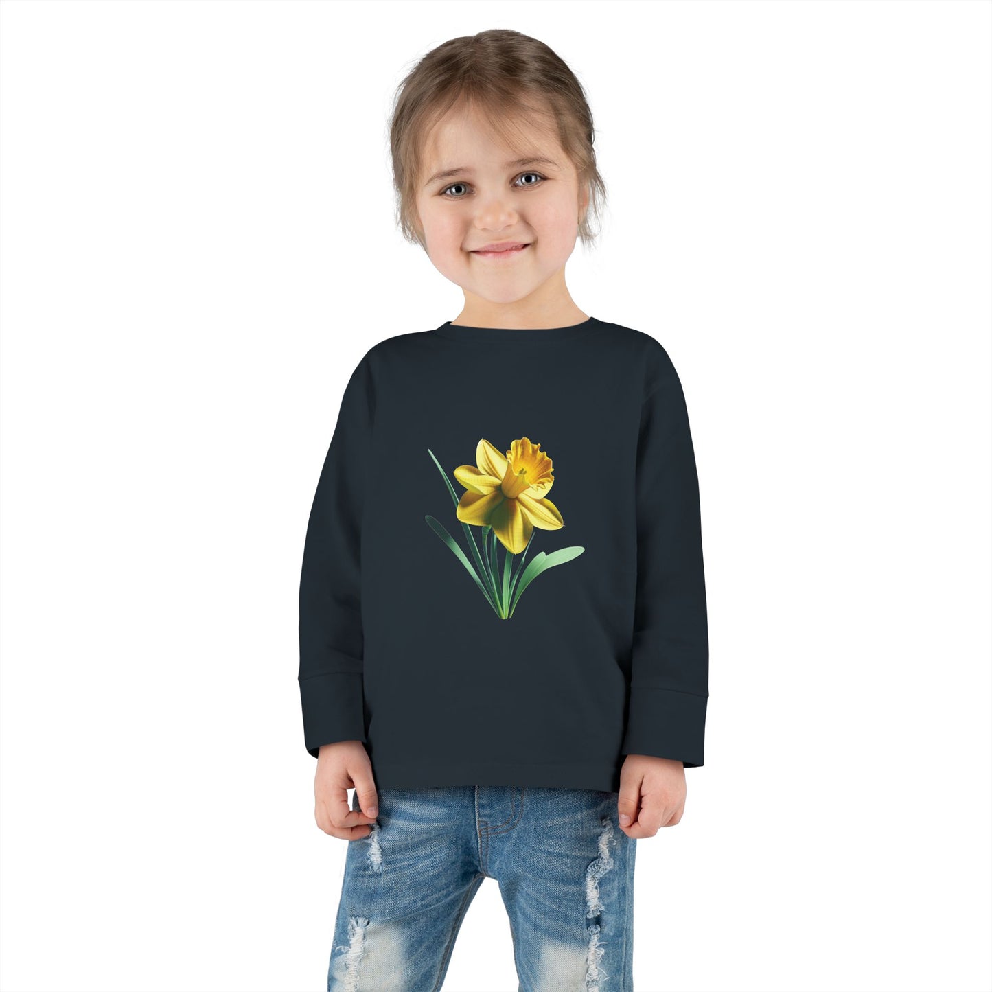 Birth flower -MARCH Toddler Long Sleeve Tee