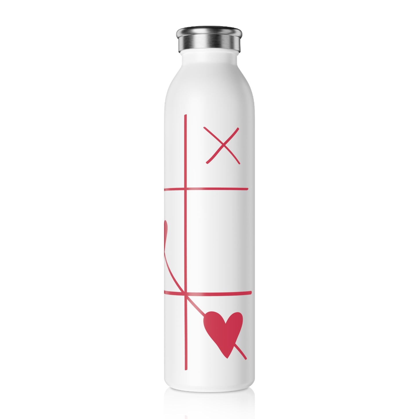 Slim Water Bottle Red heart