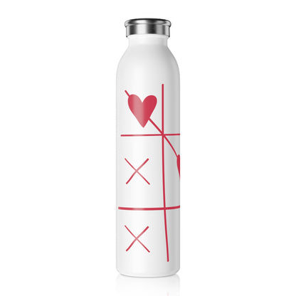 Slim Water Bottle Red heart