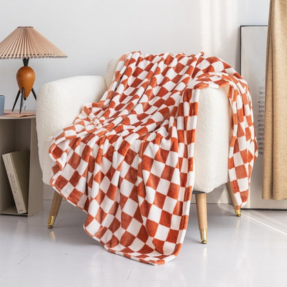 Checkered Flannel Blanket Printed Coral Fleece Thickening Bed Sheet Nap