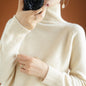 Womens Turtleneck Pullover Long Sleeve Wool Sweater