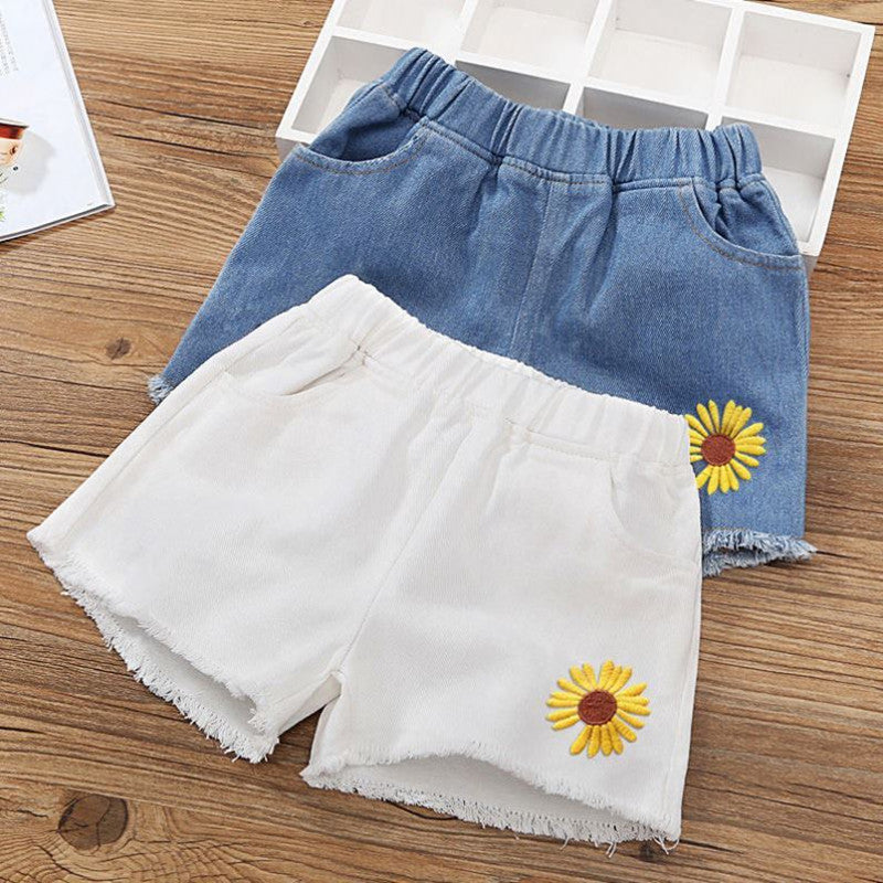 Childrens Denim Shorts Fringed