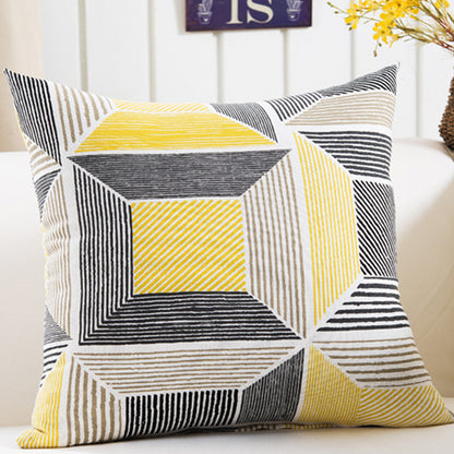 Plush Geometric Sofa Pillowcase