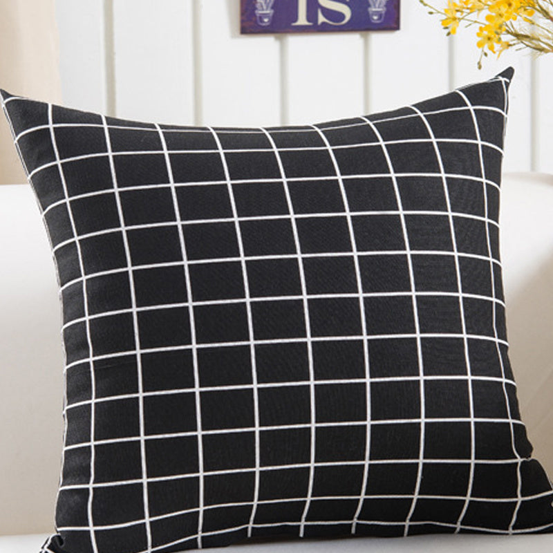 Plush Geometric Sofa Pillowcase