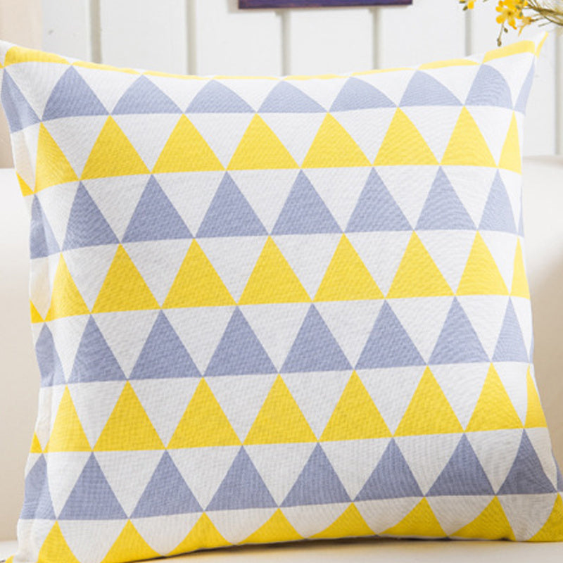 Plush Geometric Sofa Pillowcase