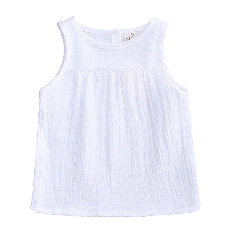 Cotton And Linen Vest Top T-shirt Sleeveless Pullover