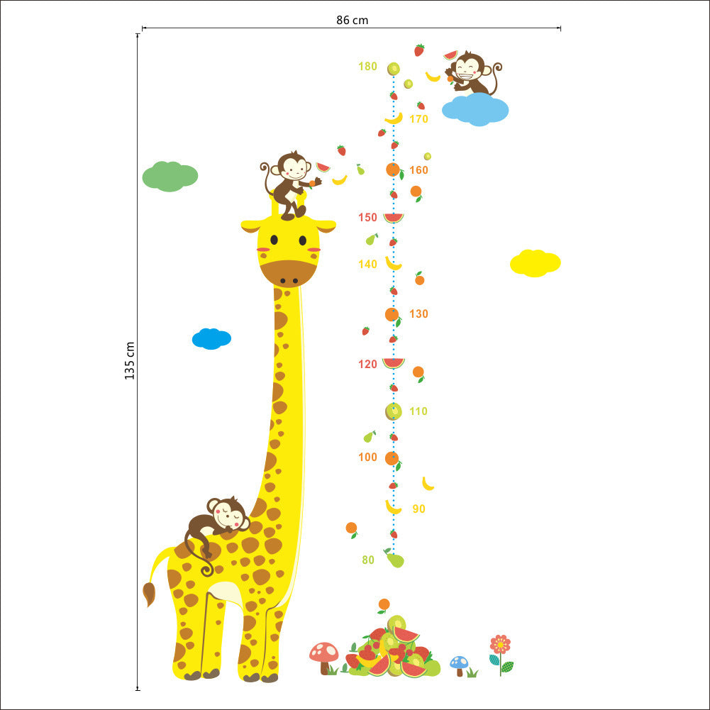 Cartoon Height Wall Stickers for Kids Rooms