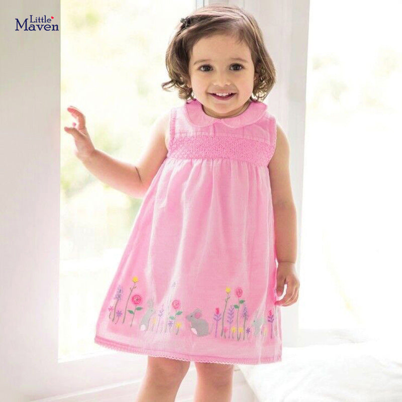 Girl Dress Cotton Short-Sleeved